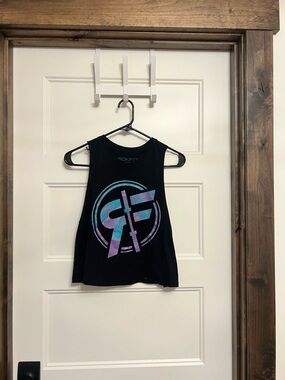 ROKFIT Black Women's Muscle Tee with Iridescent Logo